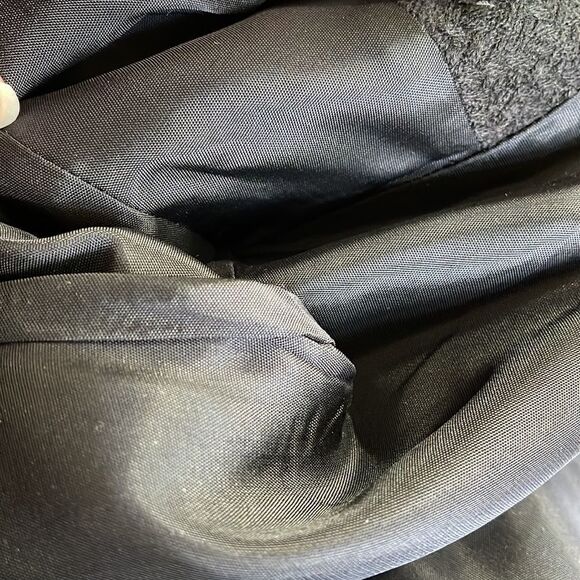 Monkey Wear vintage VTG tweed blazer suit coat jacket crochet flower black - Picture 8 of 12